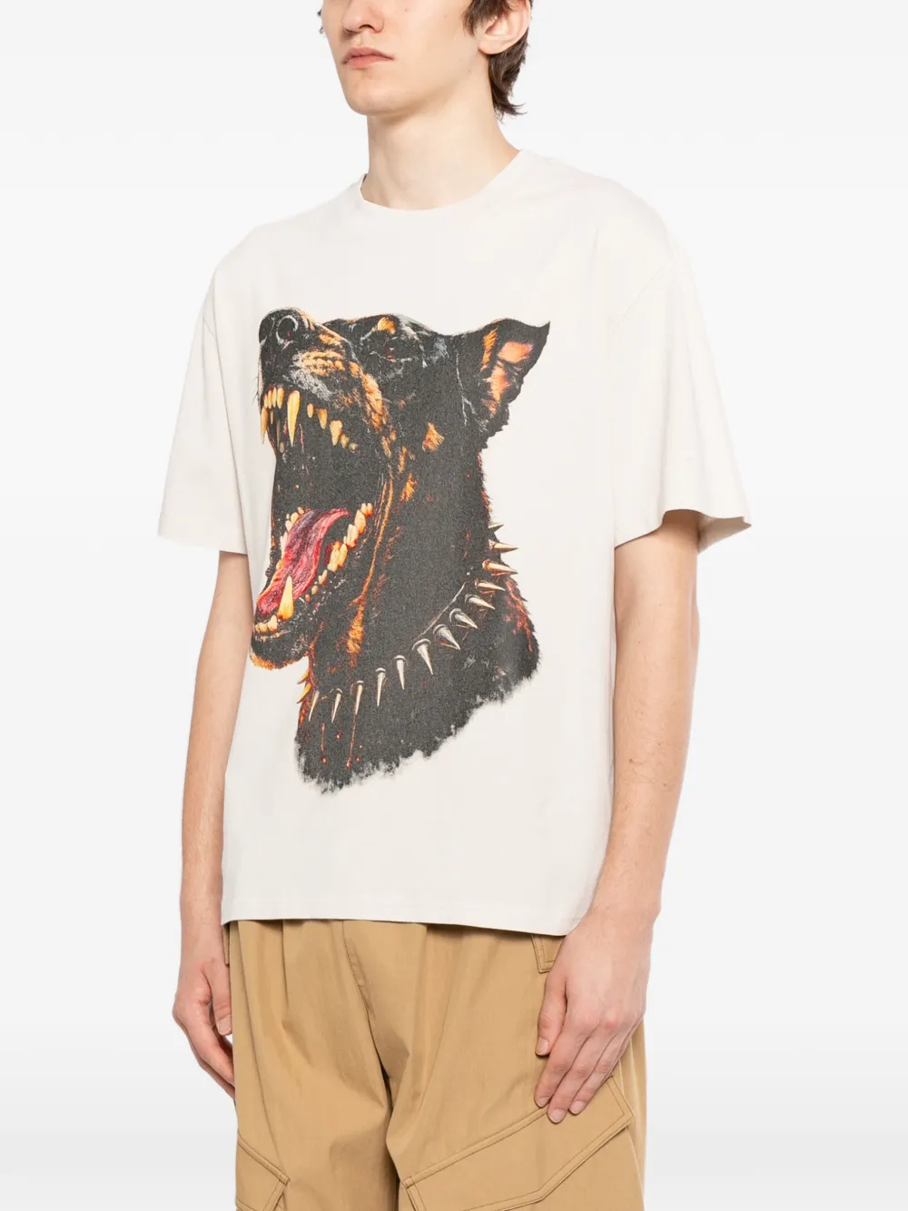  Melt Dog-print T-shirt - Neutrals 