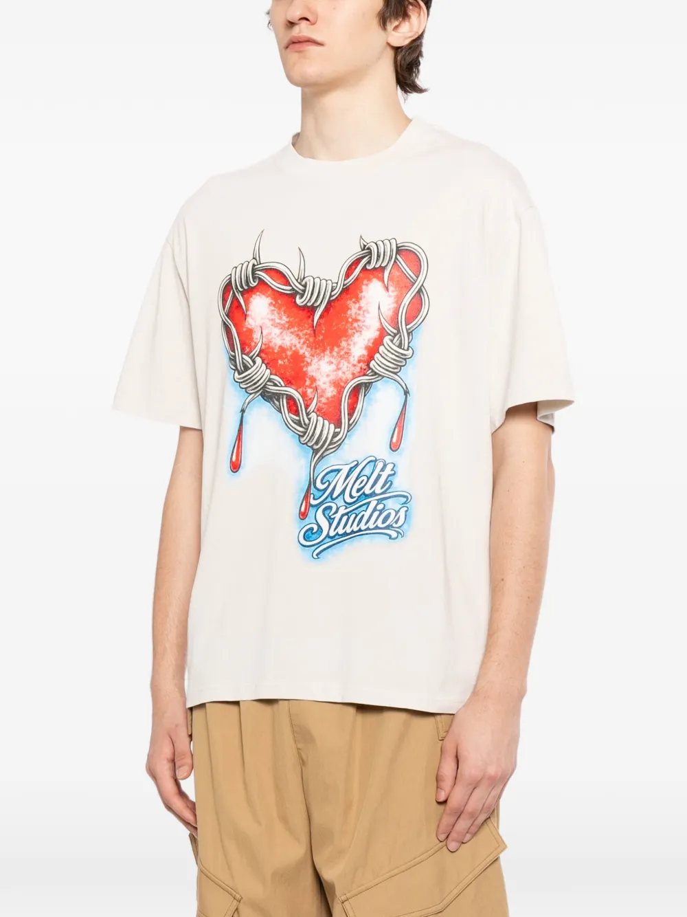  Melt Graphic-print T-shirt - Neutrals 