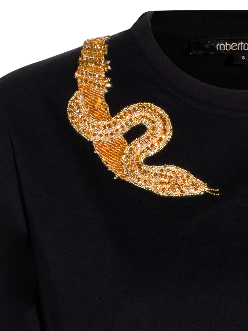 Roberto Cavalli Verfraaid T-shirt Zwart