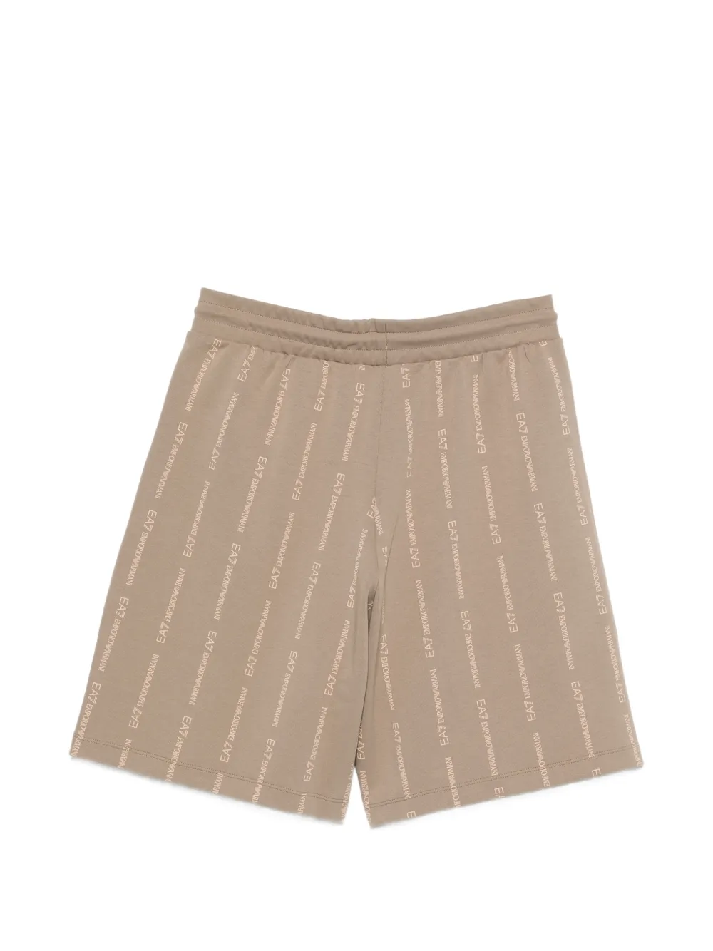 Ea7 Emporio Armani Shorts met logoprint Beige