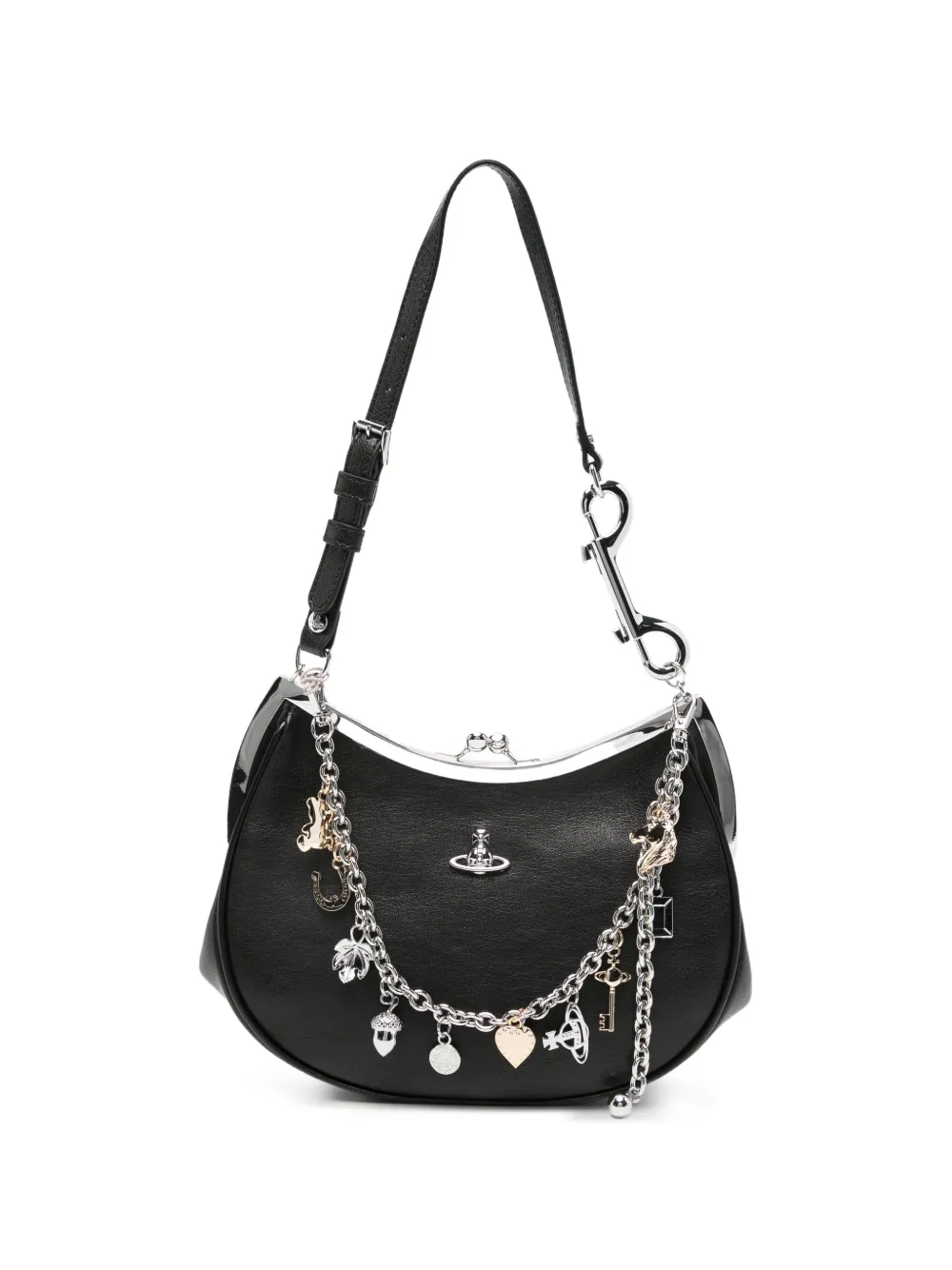 Vivienne Westwood charm-embellished leather shoulder bag - Nero