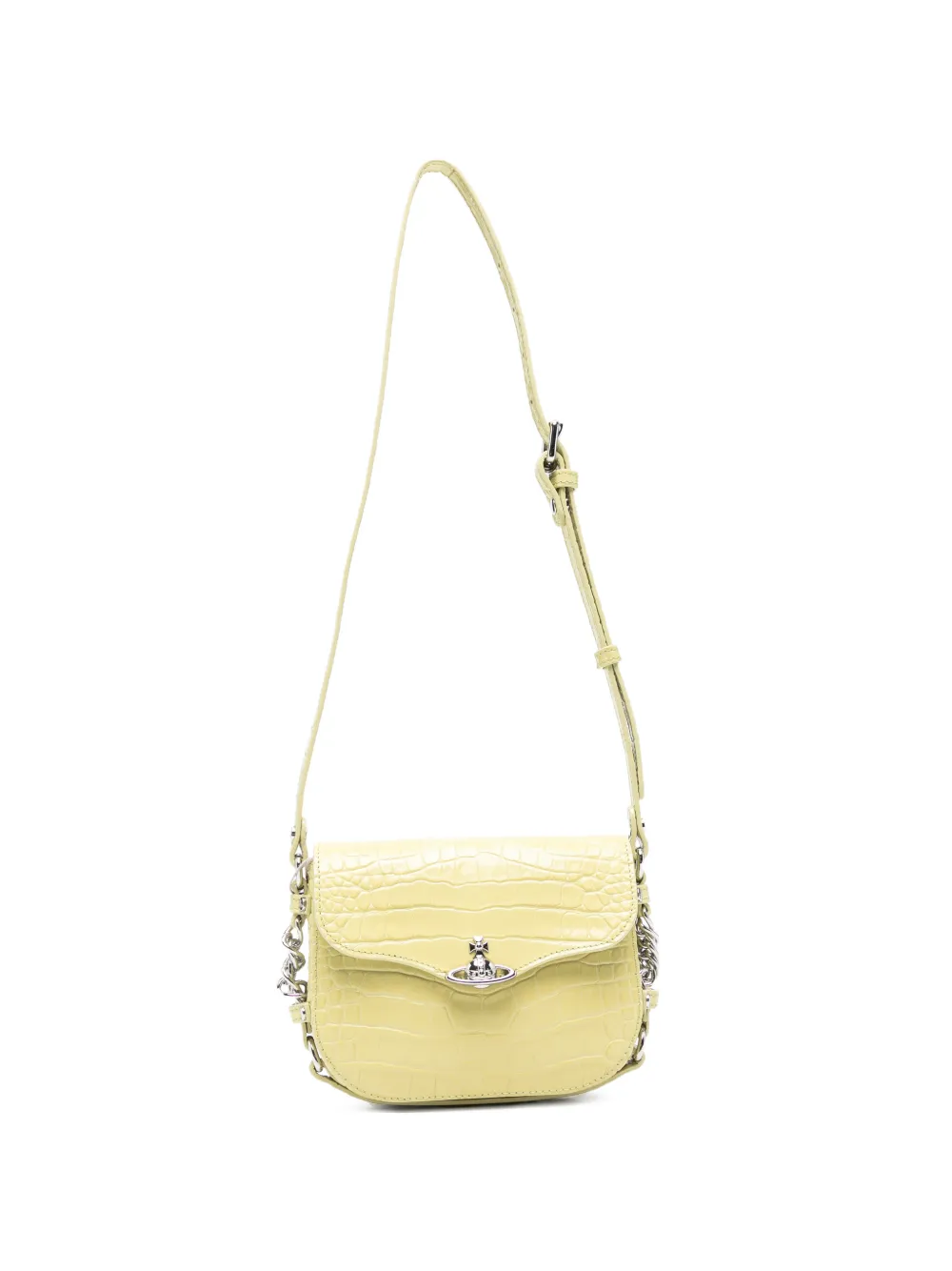 Vivienne Westwood Hunter croc-embossed mini crossbody bag - Grün
