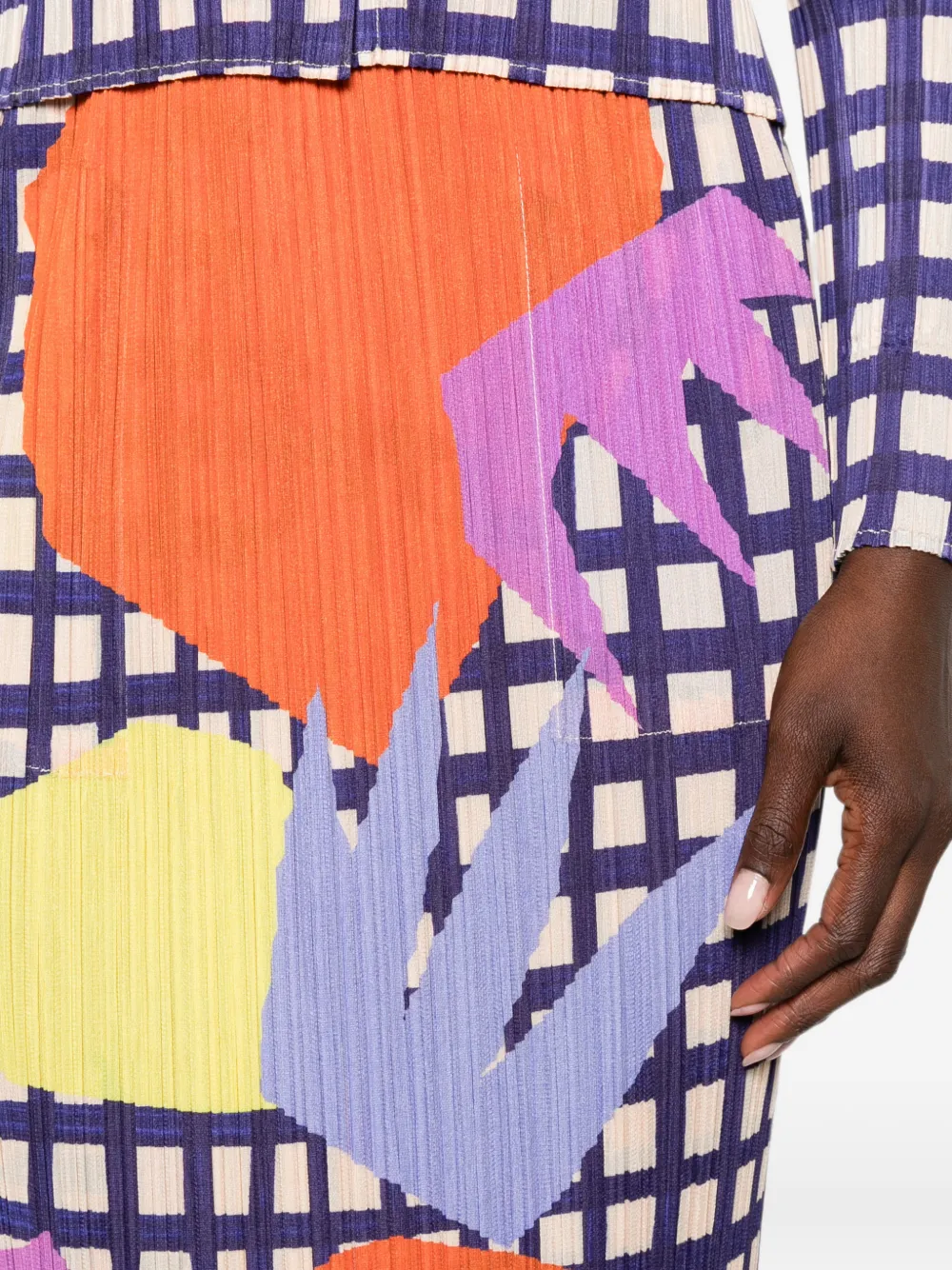 Pleats Please Issey Miyake Midi-plooirok met grafische print Blauw