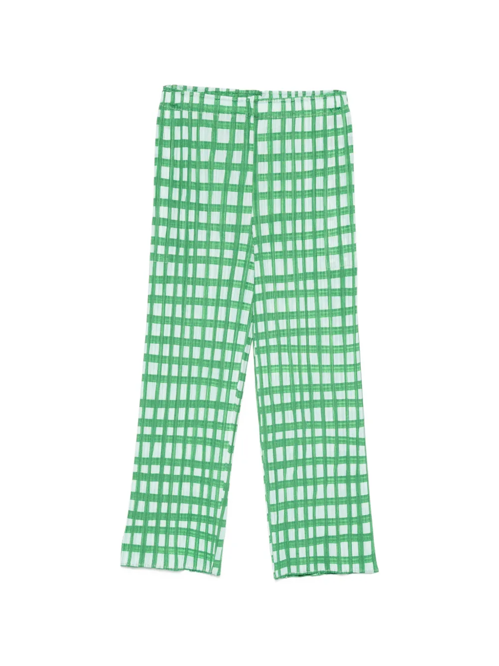 Pleats Please Issey Miyake Basket pleated cropped trousers - Verde