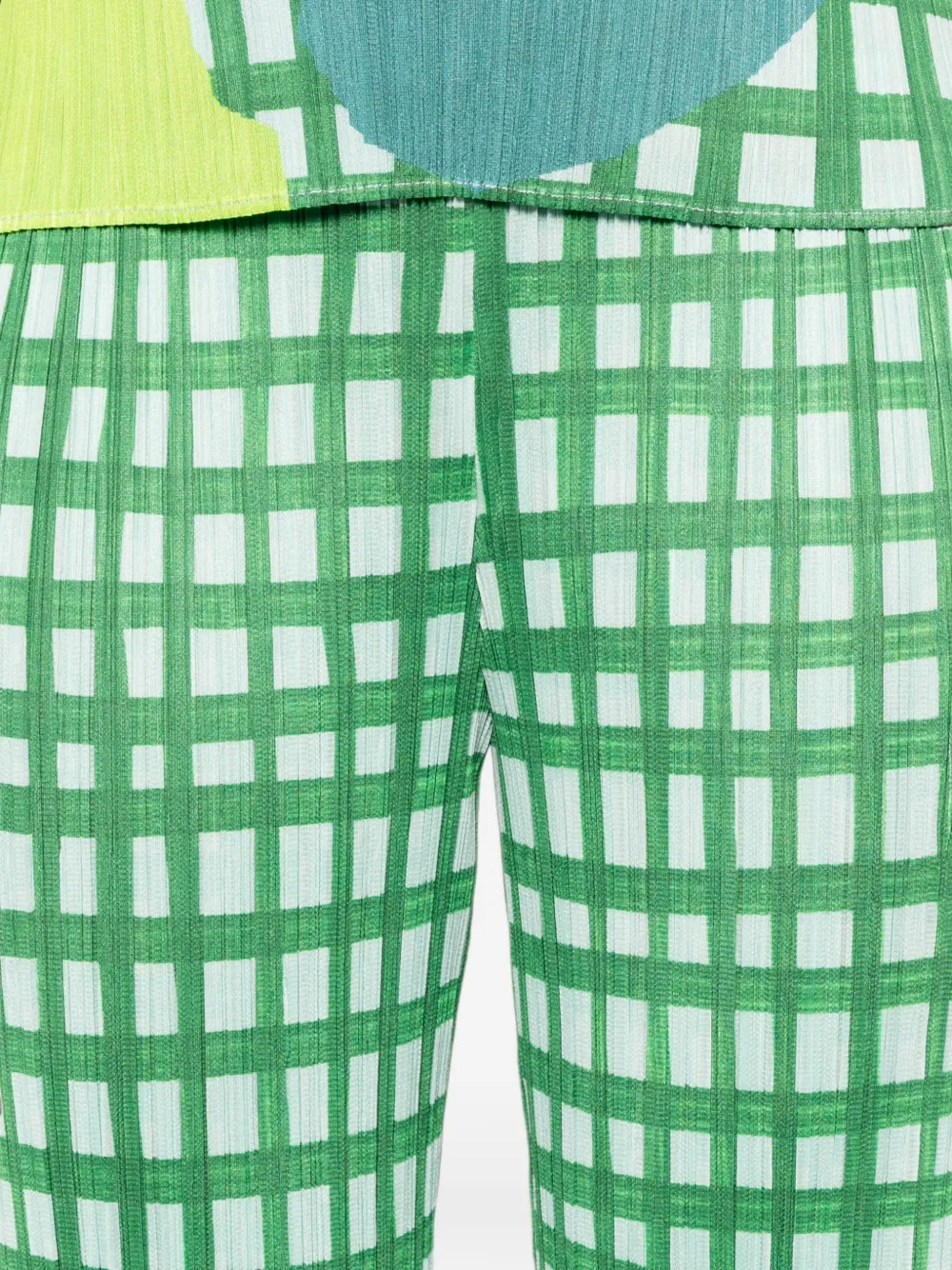 Pleats Please Issey Miyake Basket cropped plooibroek Groen