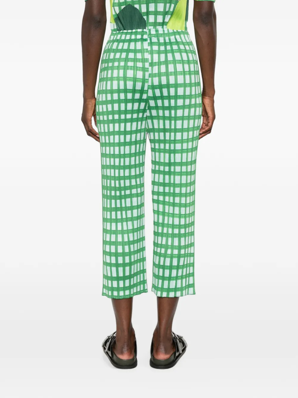 Pleats Please Issey Miyake Basket cropped plooibroek Groen