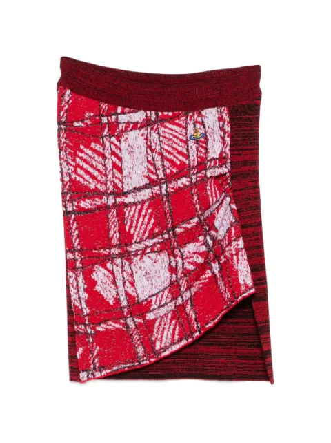 Vivienne Westwood check-panel asymmetric mini skirt