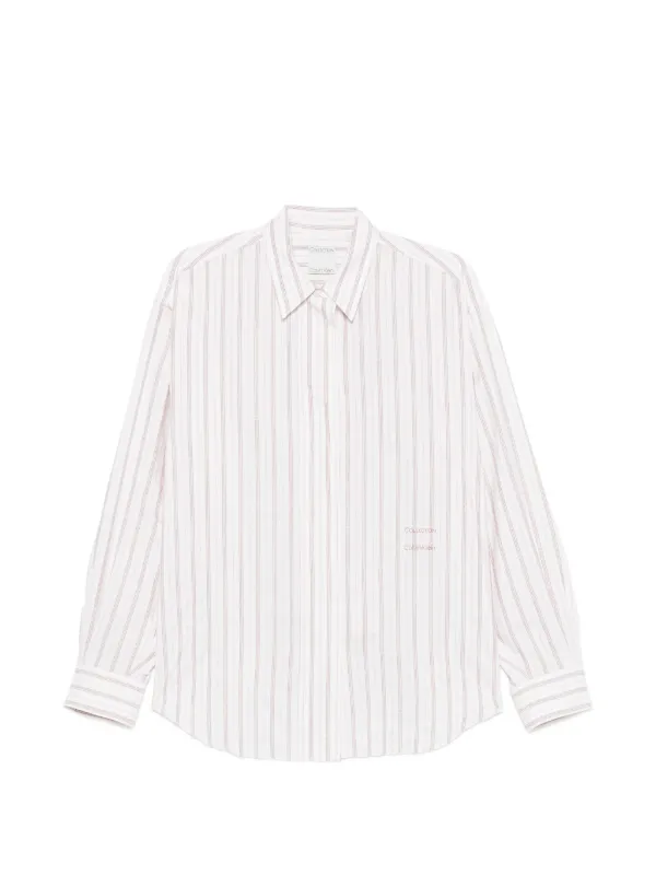 Calvin Klein Collection Amari Vertical-stripe Shirt in White