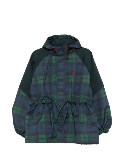 DAMSON MADDER Liu tartan hooded raincoat