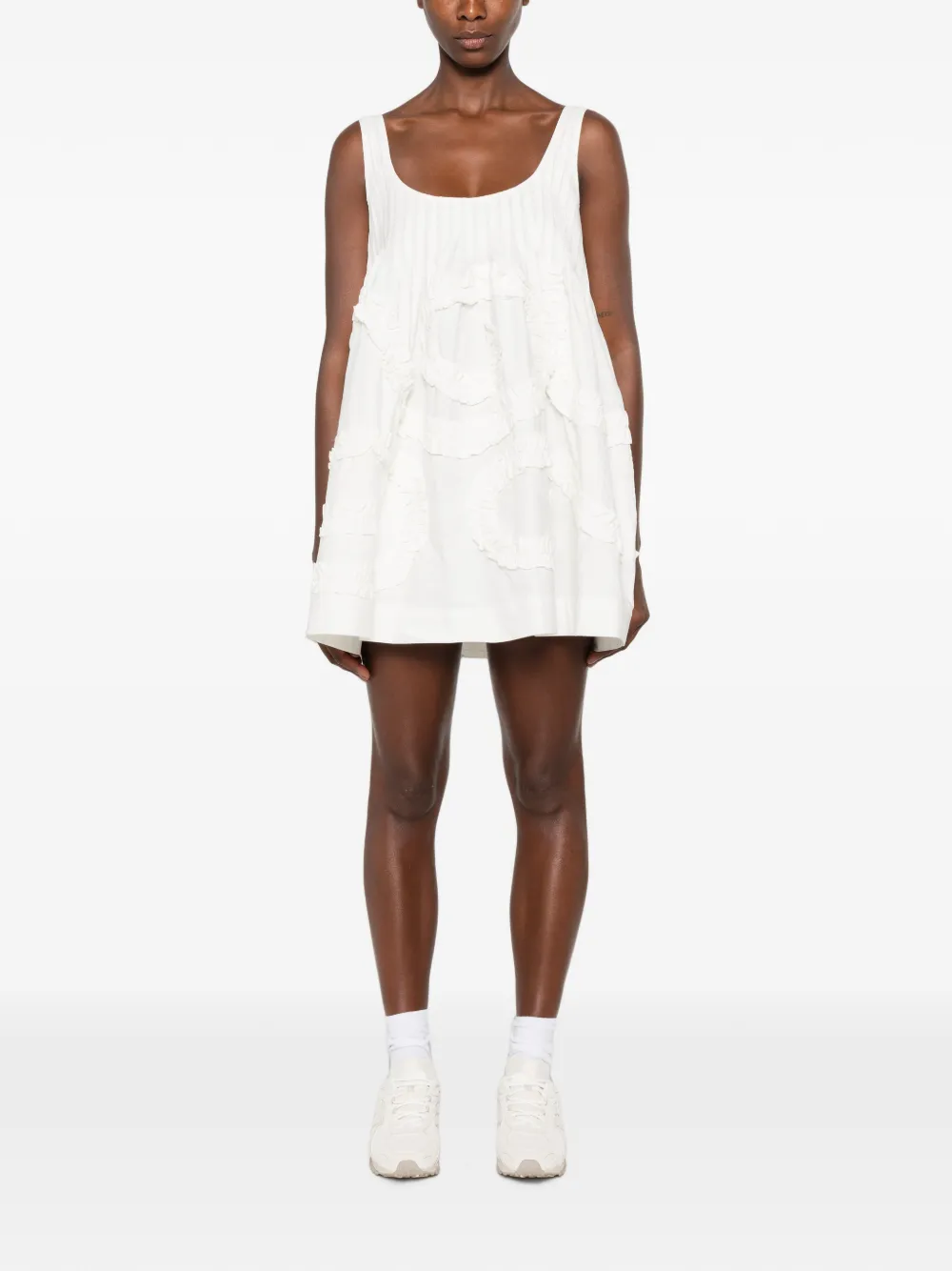 madder madder TUCK FRILL DRESS ホワイト madder madder TUCK FRILL