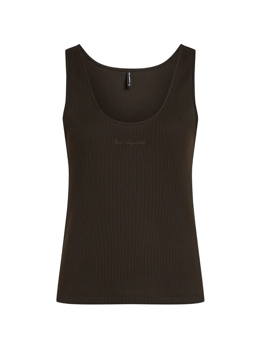 Karl Lagerfeld round-neck waffle tank top - Marrone