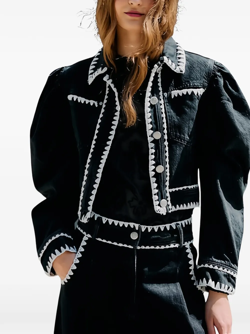 FARM Rio puff-sleeve jacket - Nero