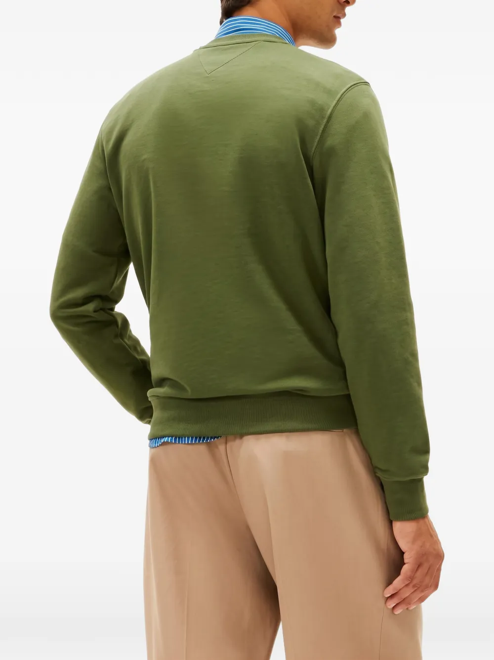 Tommy Hilfiger logo-embroidered sweater Groen