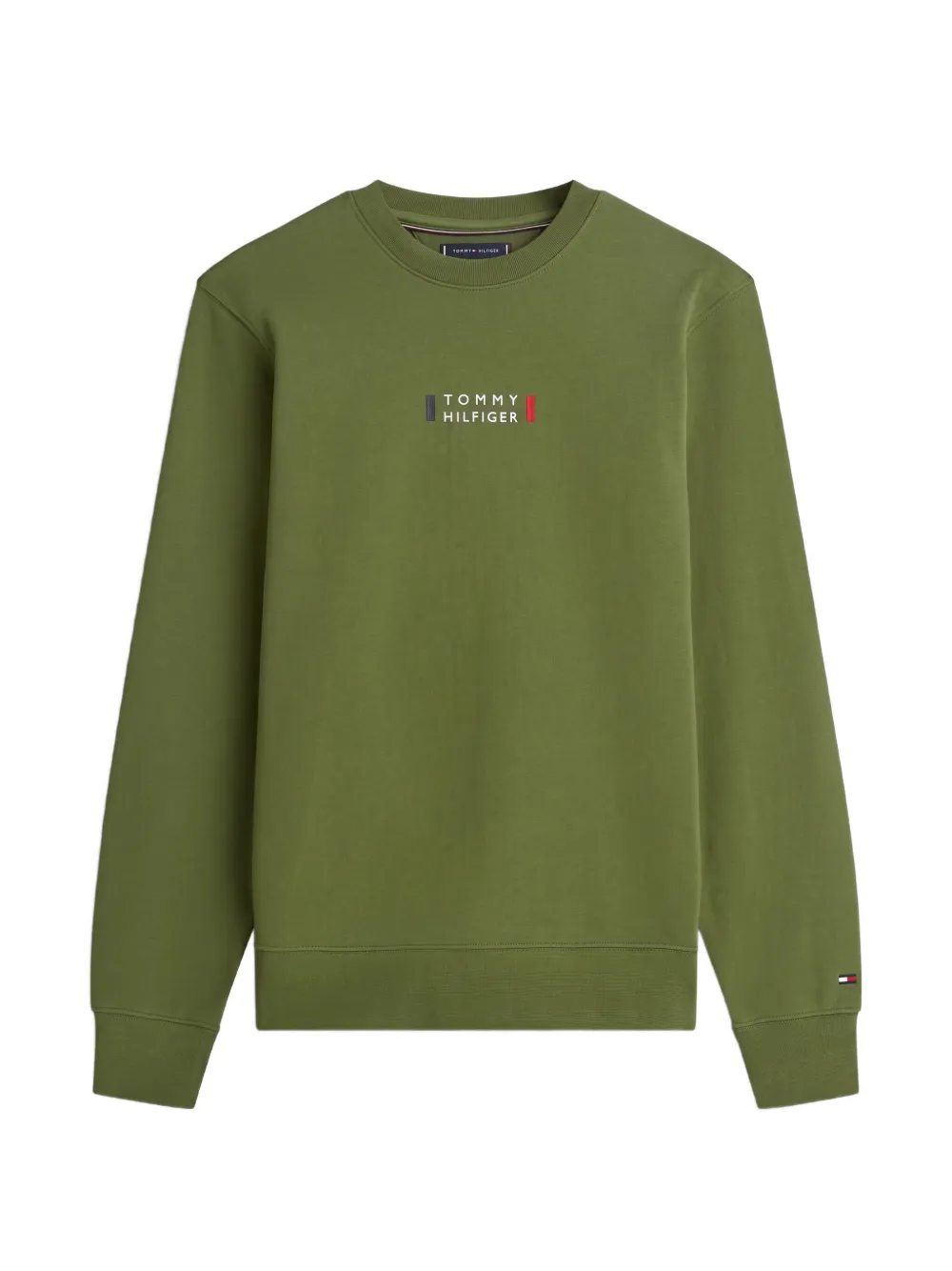 Tommy Hilfiger logo-embroidered sweater Groen