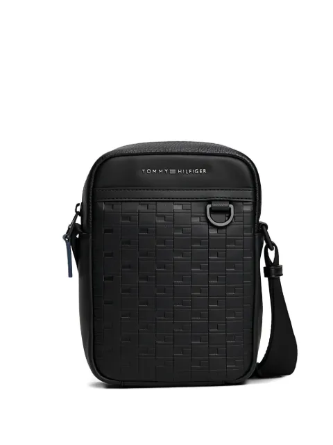 Tommy Hilfiger logo-detail textured messenger bag