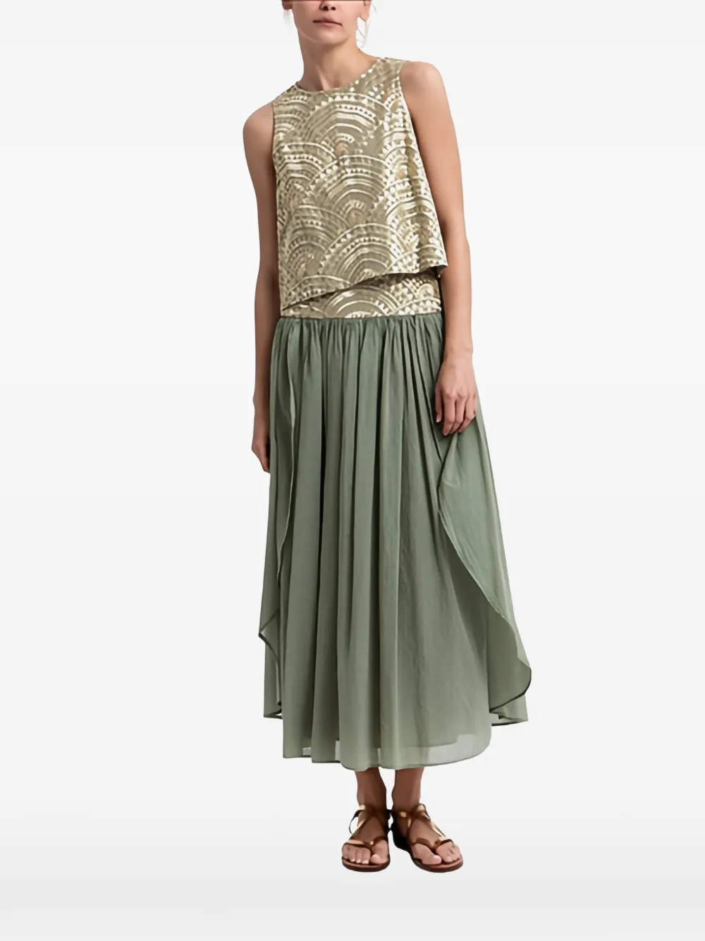 GREEK ARCHAIC KORI Blusa smanicata - Verde