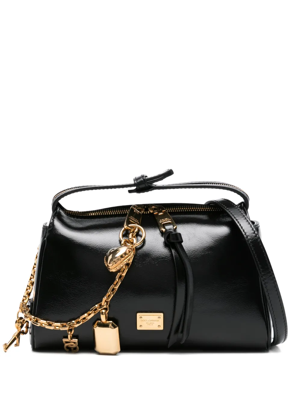 Dolce & Gabbana chain charm leather tote bag - Nero