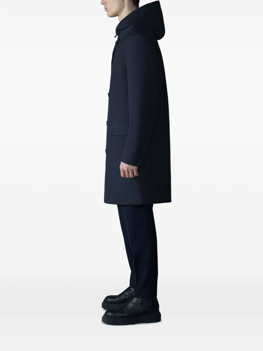  Mackage Cappotto Mathia Con Cappuccio - Blu 