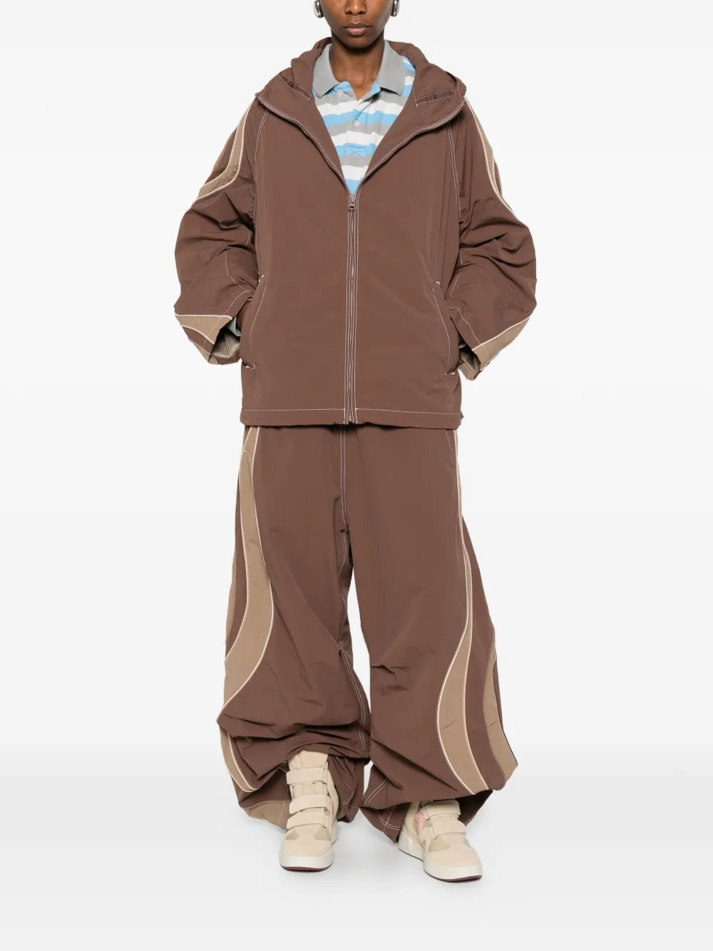  Erl Colourblock Trousers - Brown 