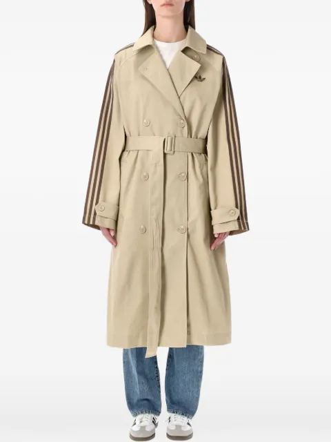 adidas stripe belted coat