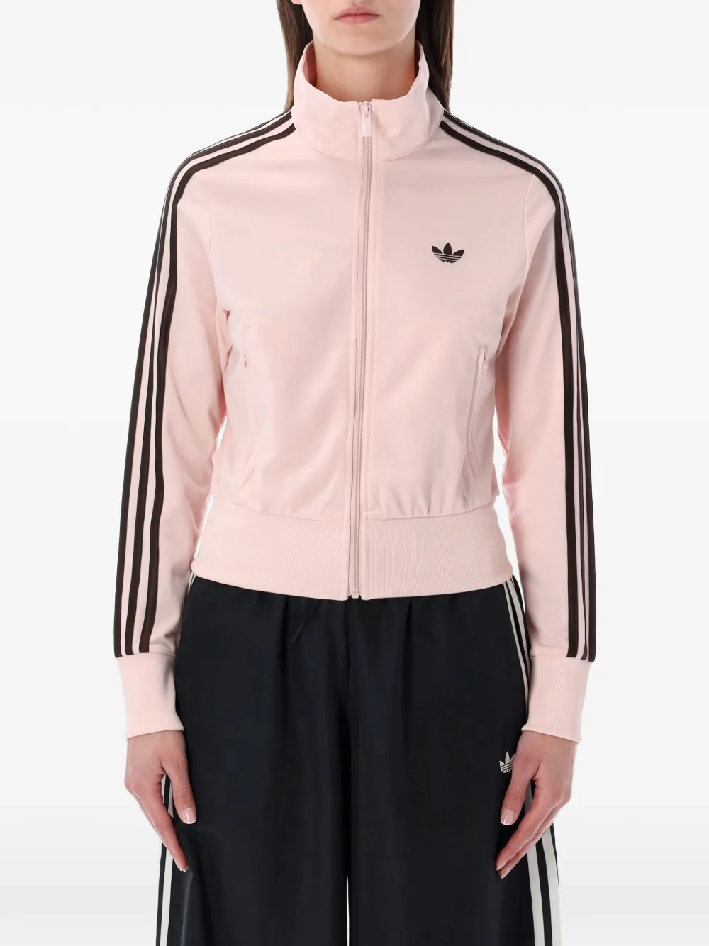 adidas stripe zip sweatshirt - Rosa