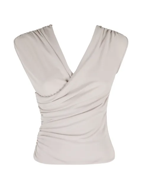 THE ANDAMANE draped V-neck blouse