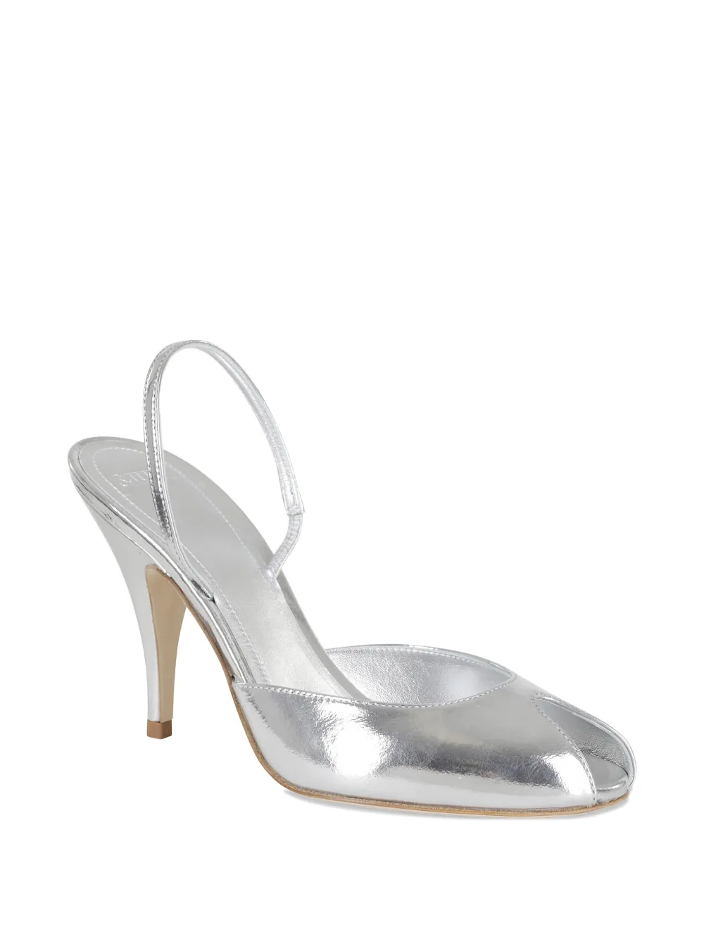 3juin Metallic slingbacks pumps Zilver