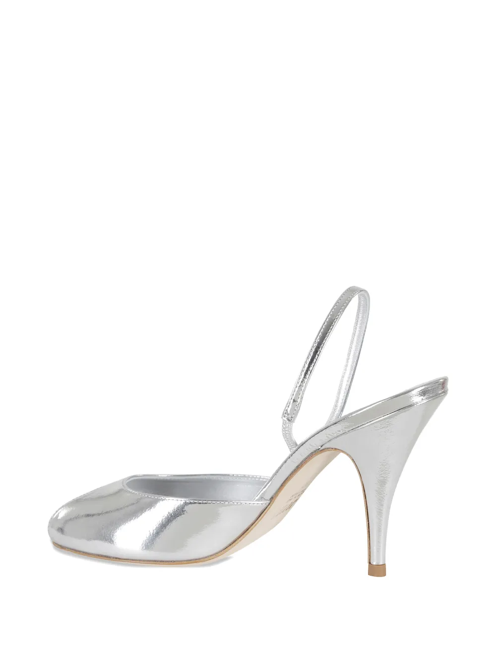 3juin Metallic slingbacks pumps Zilver