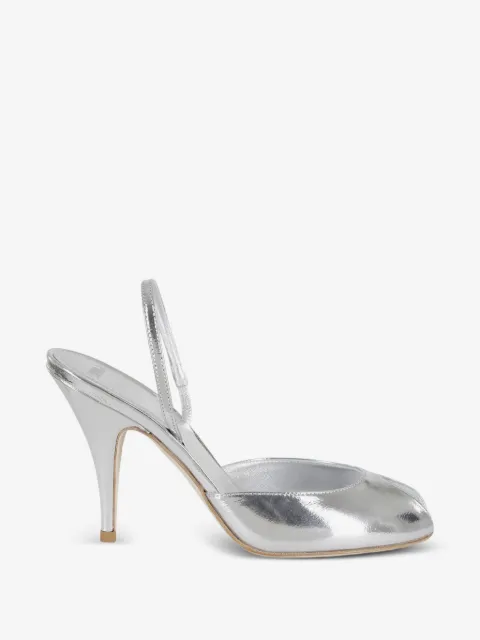 3juin zapatillas metalizadas con tira en la parte posterior