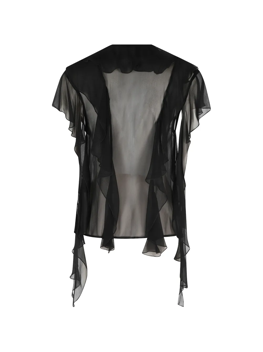  Erika Cavallini Lia Ruffled Tie Blouse - Black 