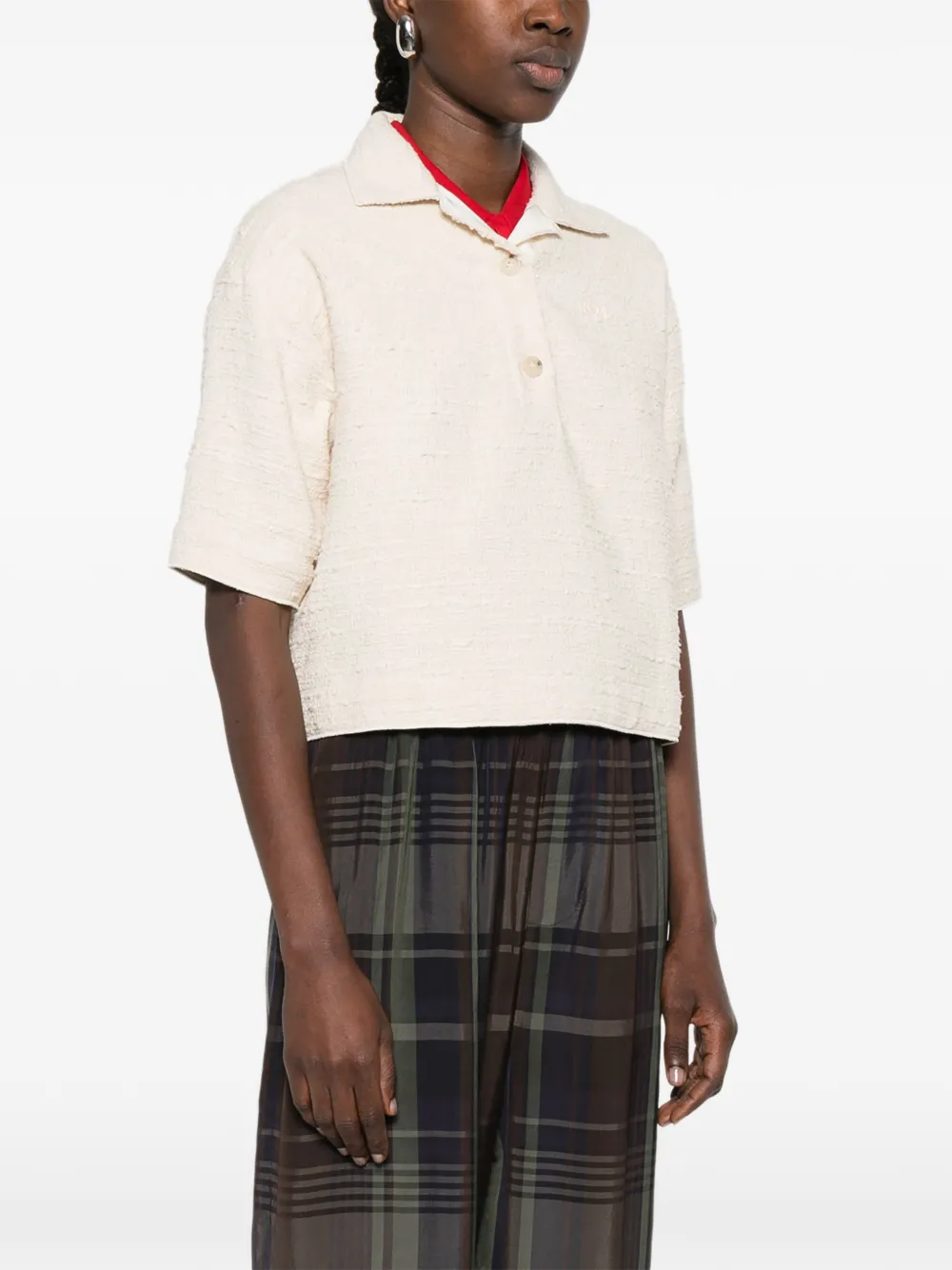 Nº21 Tweed Polo Top - Neutrals 