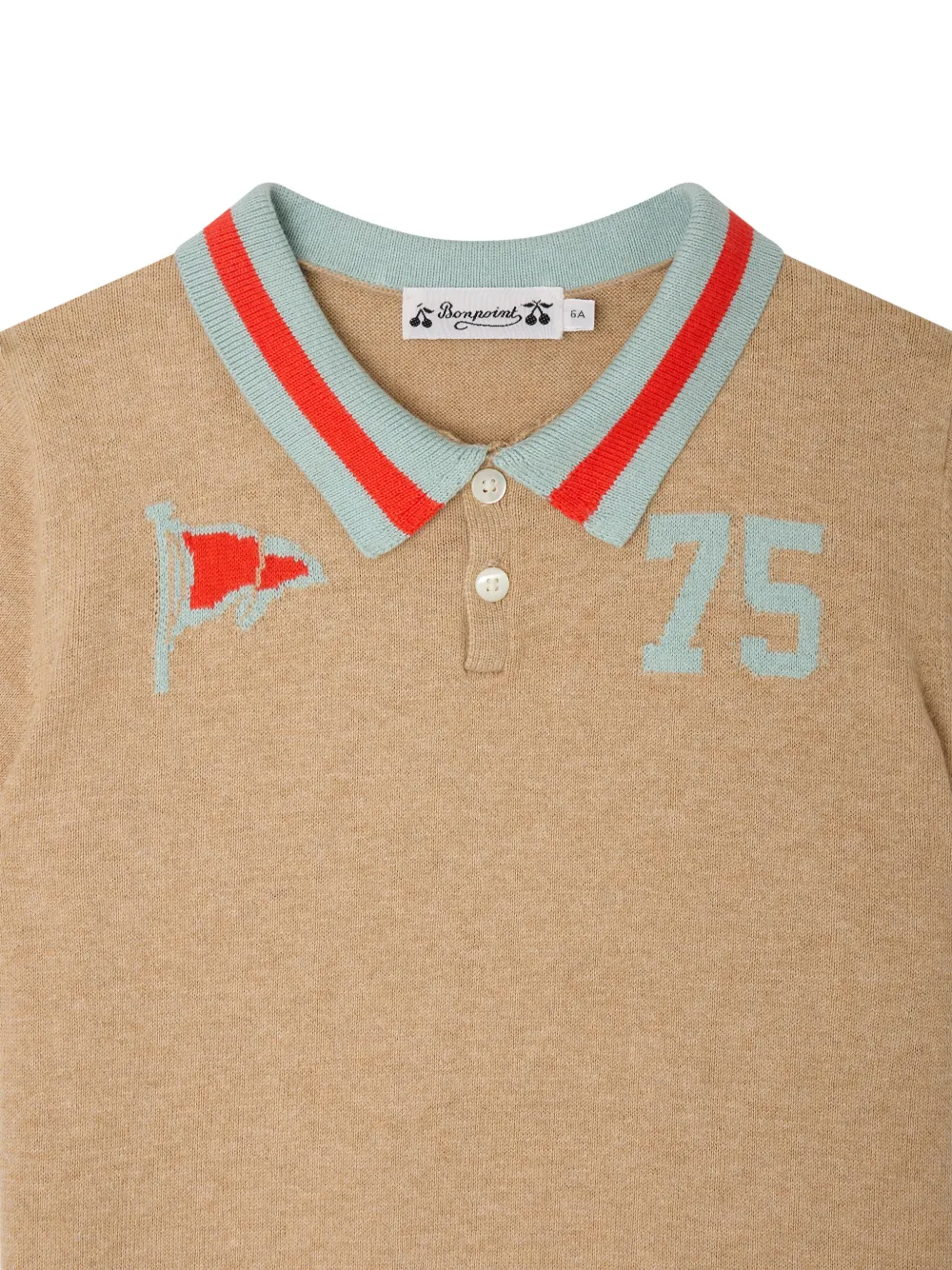 Bonpoint Poloshirt met korte mouwen Beige