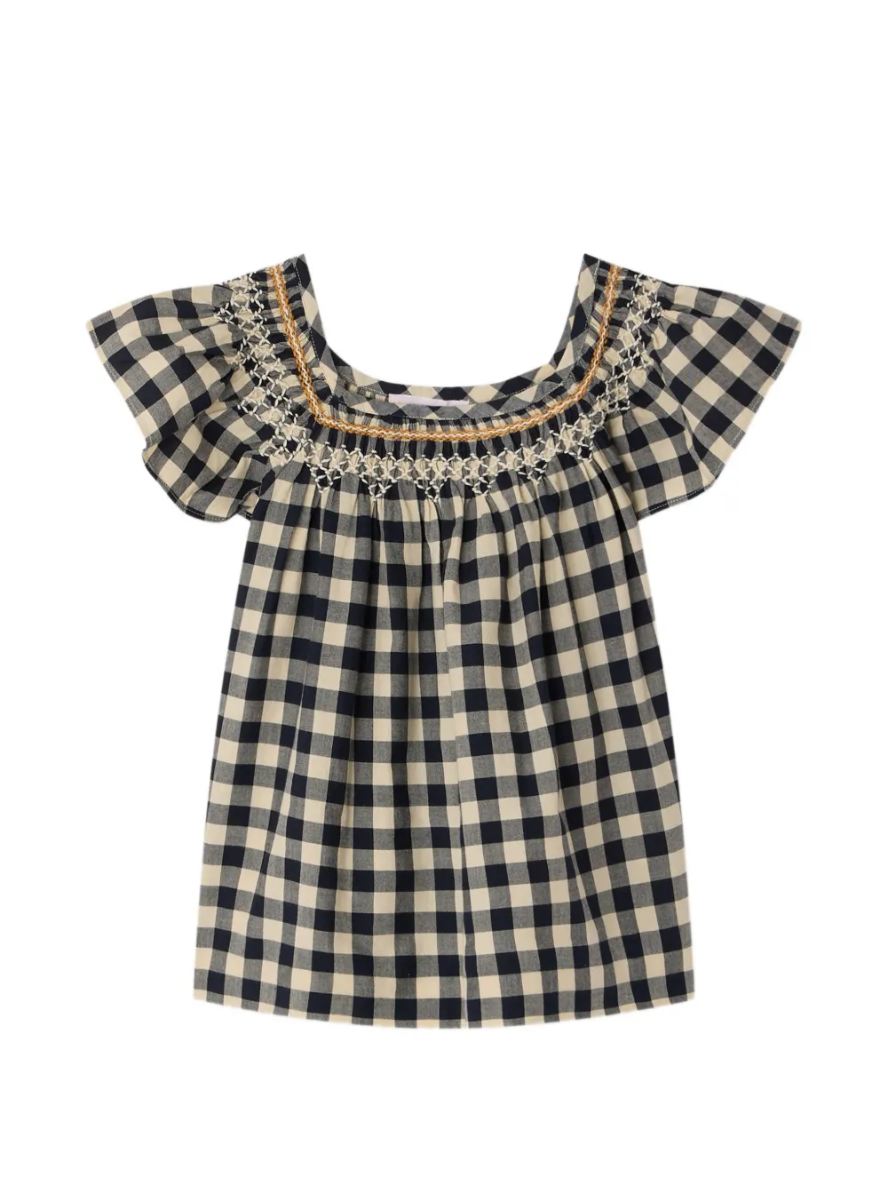 Bonpoint Blusa Carlie a quadri - Grigio