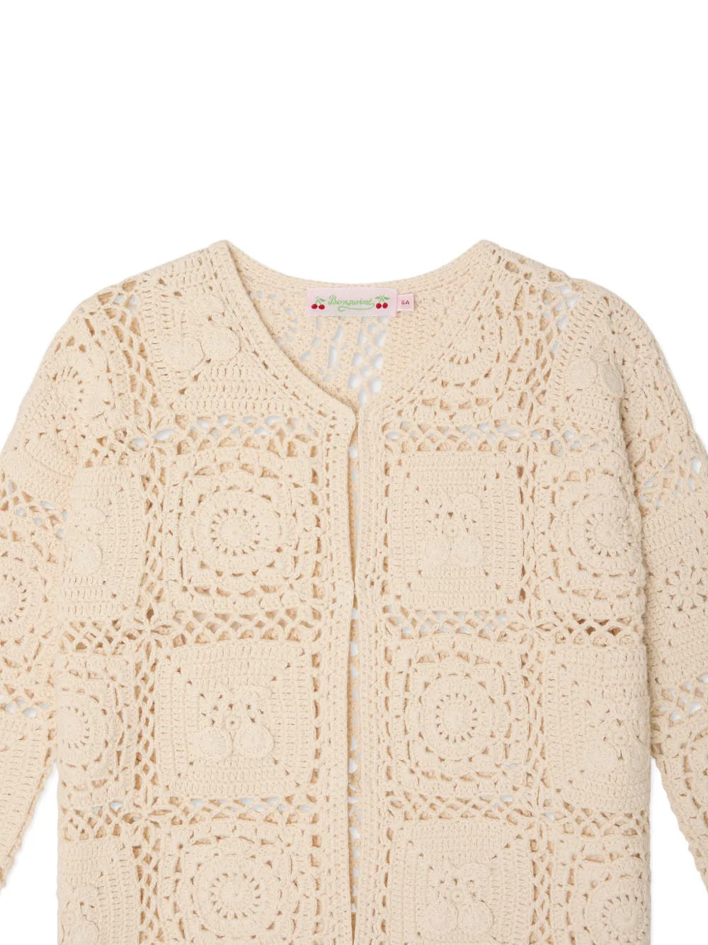  Bonpoint Lea Marie Crochet Cardigan - Neutrals 