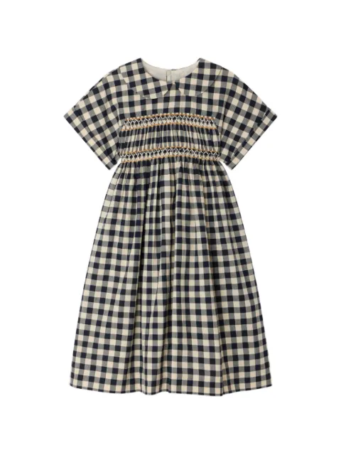 Bonpoint Lelou smocked checked dress