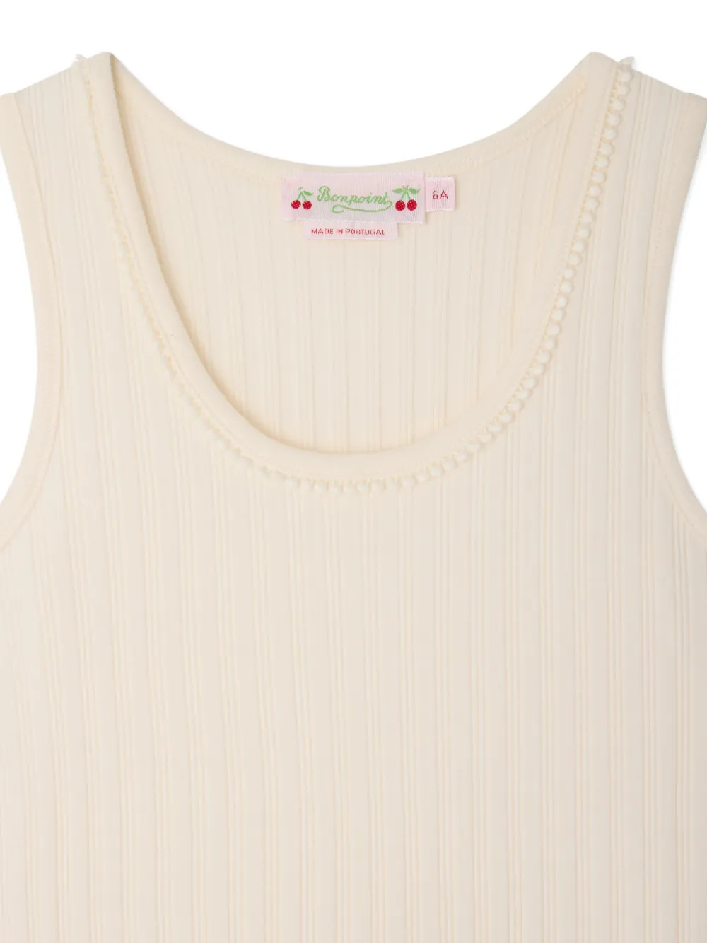 Bonpoint Ribgebreide tanktop Beige