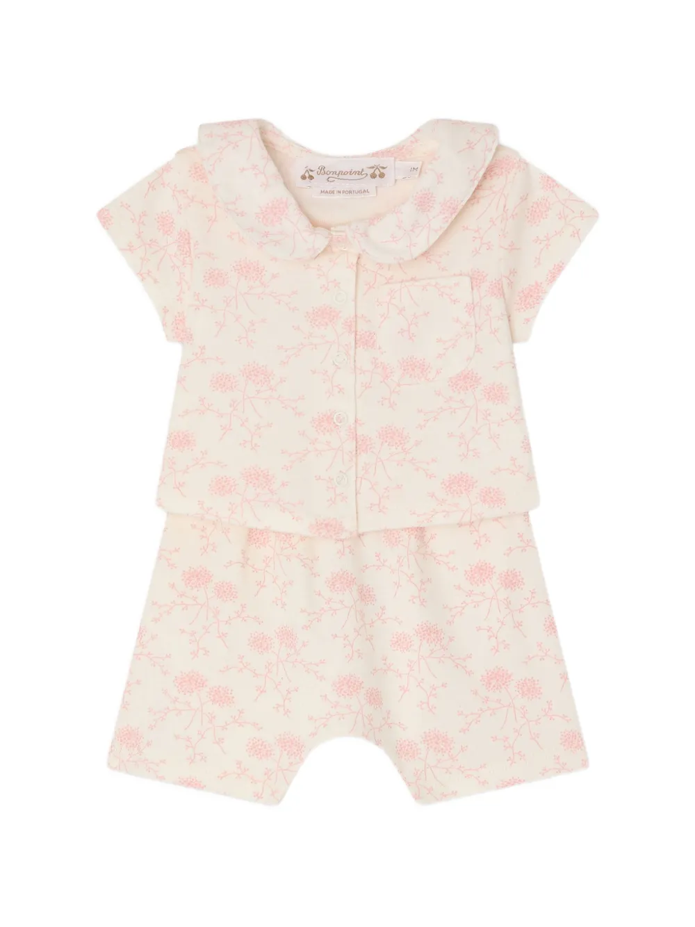 Bonpoint Set con shorts Laelia a fiori - Toni neutri