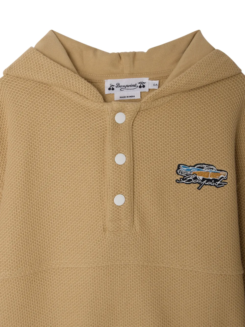  Bonpoint Edan Button-up Hoodie - Neutrals 