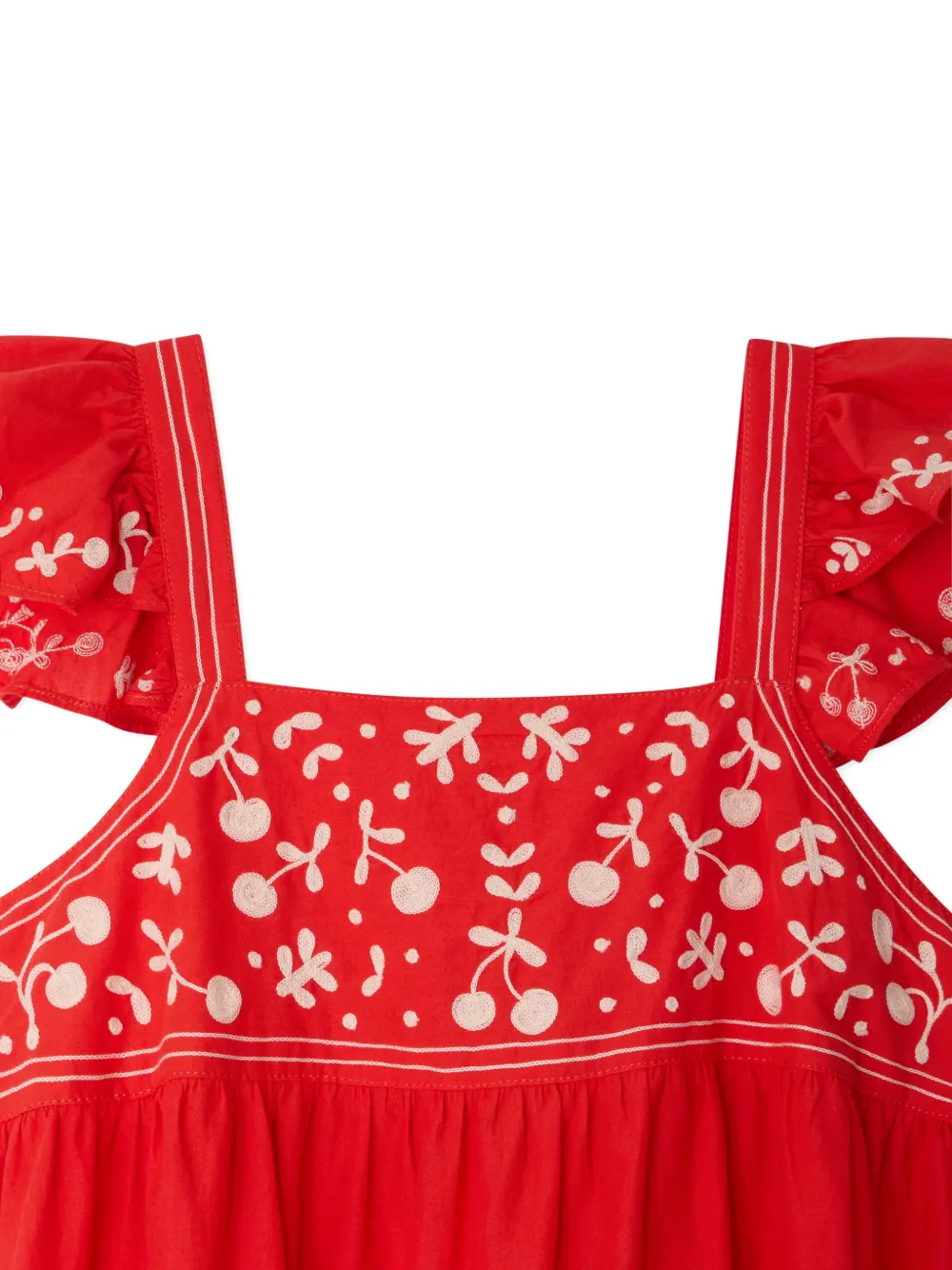 Bonpoint Cora jurk met ruches Rood