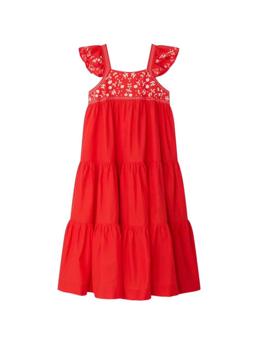 Bonpoint Cora ruffled dress - Red