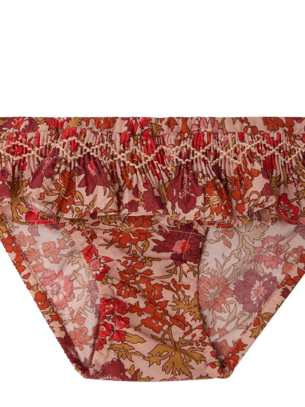 Bonpoint Ruffled Floral Print Swim Briefs - Neutrals 