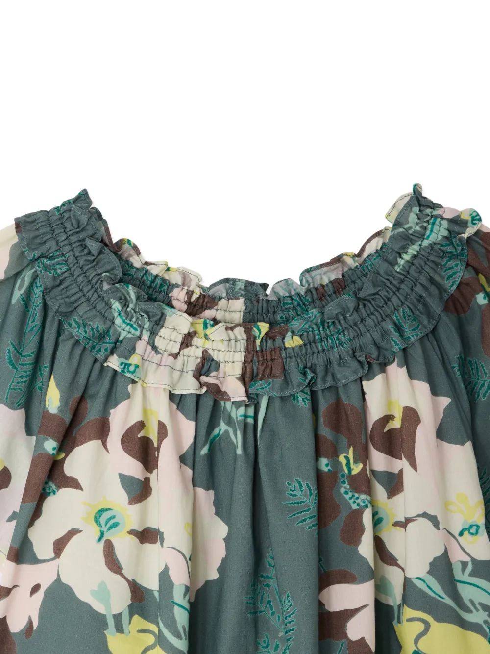  Bonpoint Ruffled Floral Goldie Dress - Green 