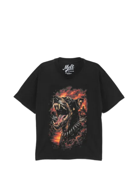 Melt dog-print T-shirt