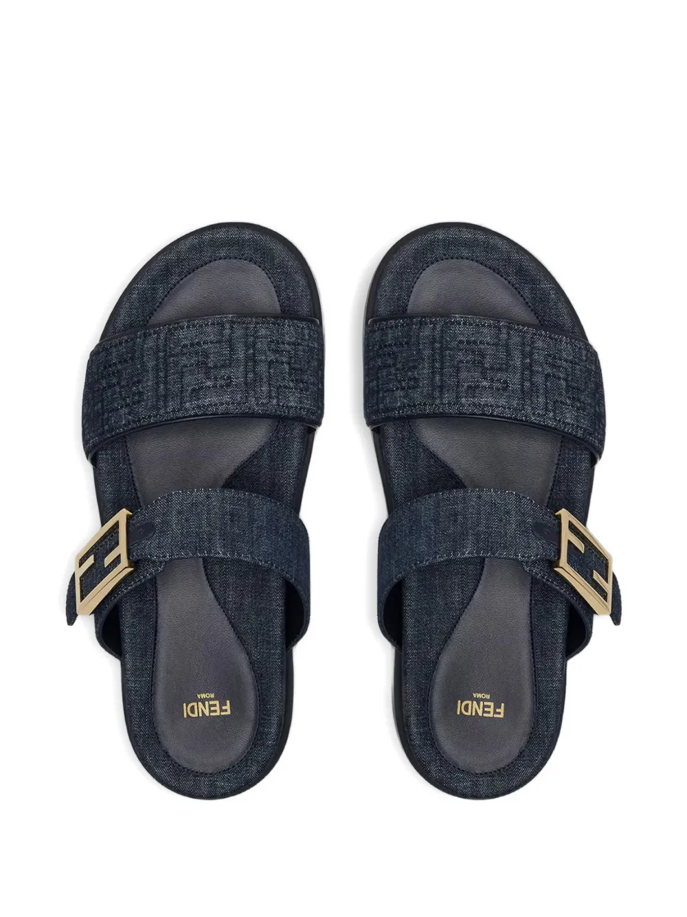 FENDI Feel FF double-strap sandals Blauw