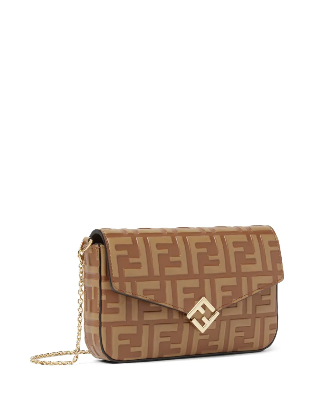  Fendi Ff Diamonds Two-tone Wallet - Brown 