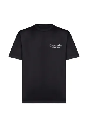 AMIRI ロゴ クルーネック Tシャツ ブラック AMIRI logo-embroidered crew-neck T-shirt | Black | FARFETCH