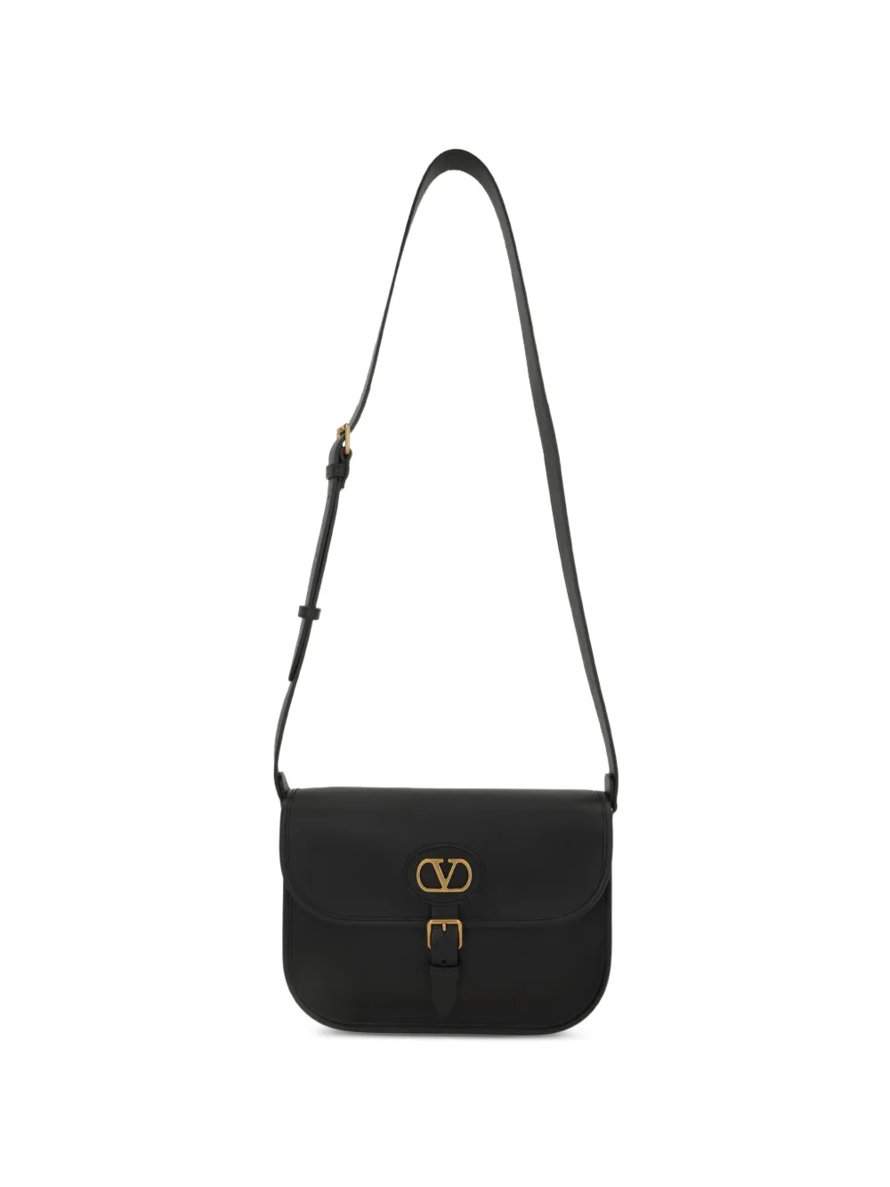 Valentino Garavani Antibes logo buckle shoulder bag - Nero