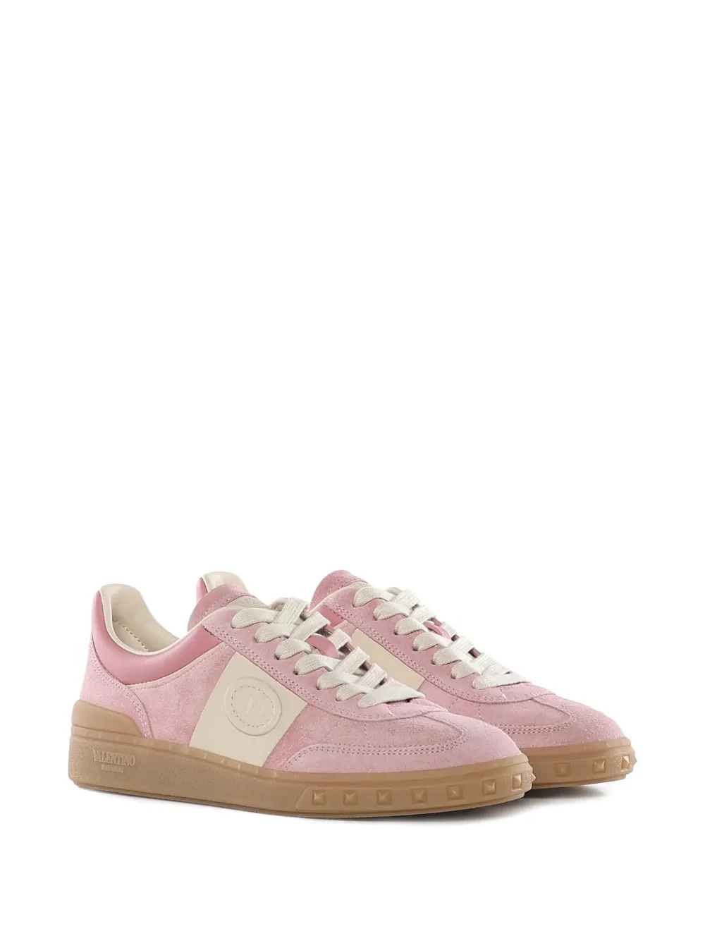 Valentino Garavani Sneakers met vlakken en studs Roze