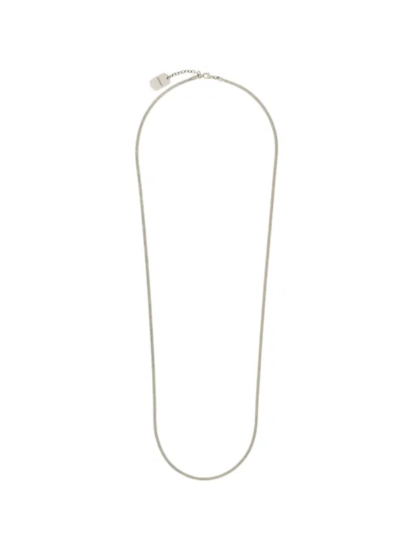 Saint Laurent Logo-plaque Necklace in Silver