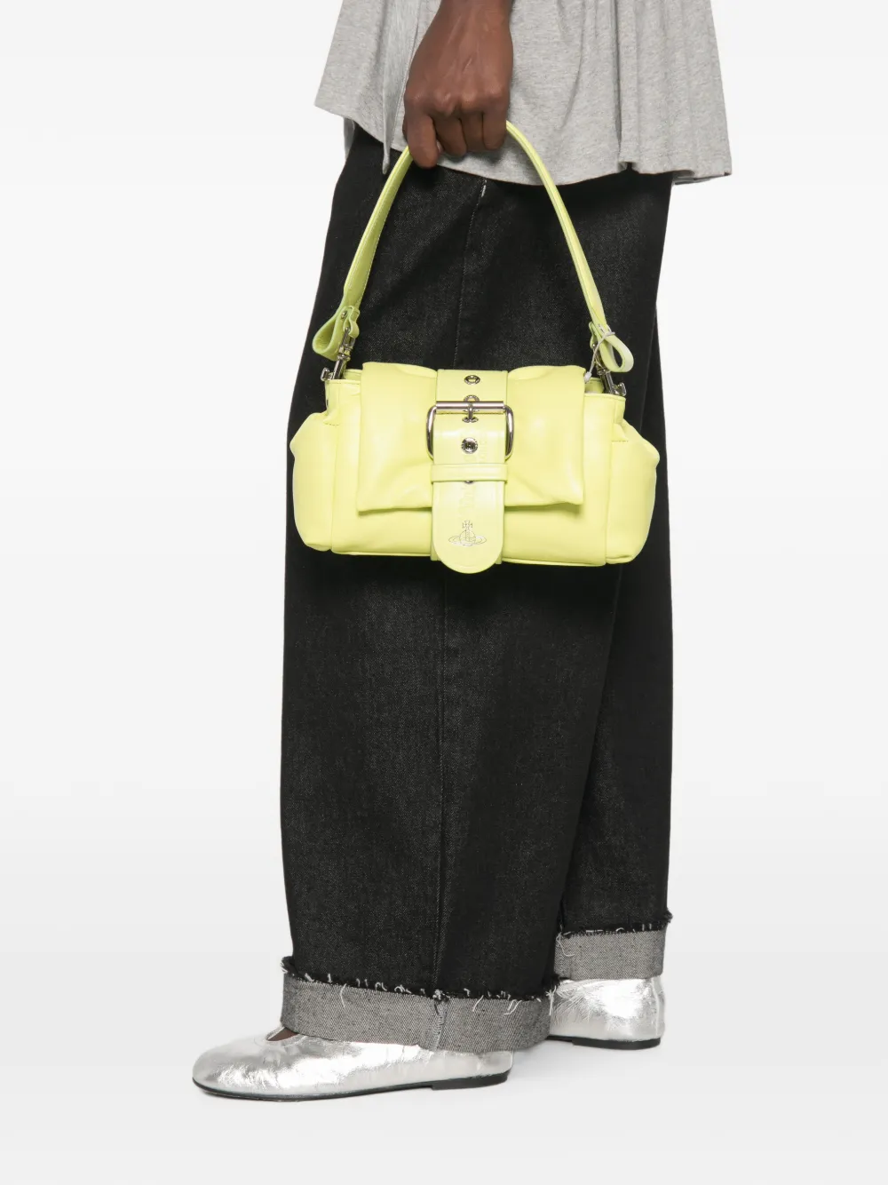 Vivienne Westwood Hazel Treasure leren schoudertas Geel